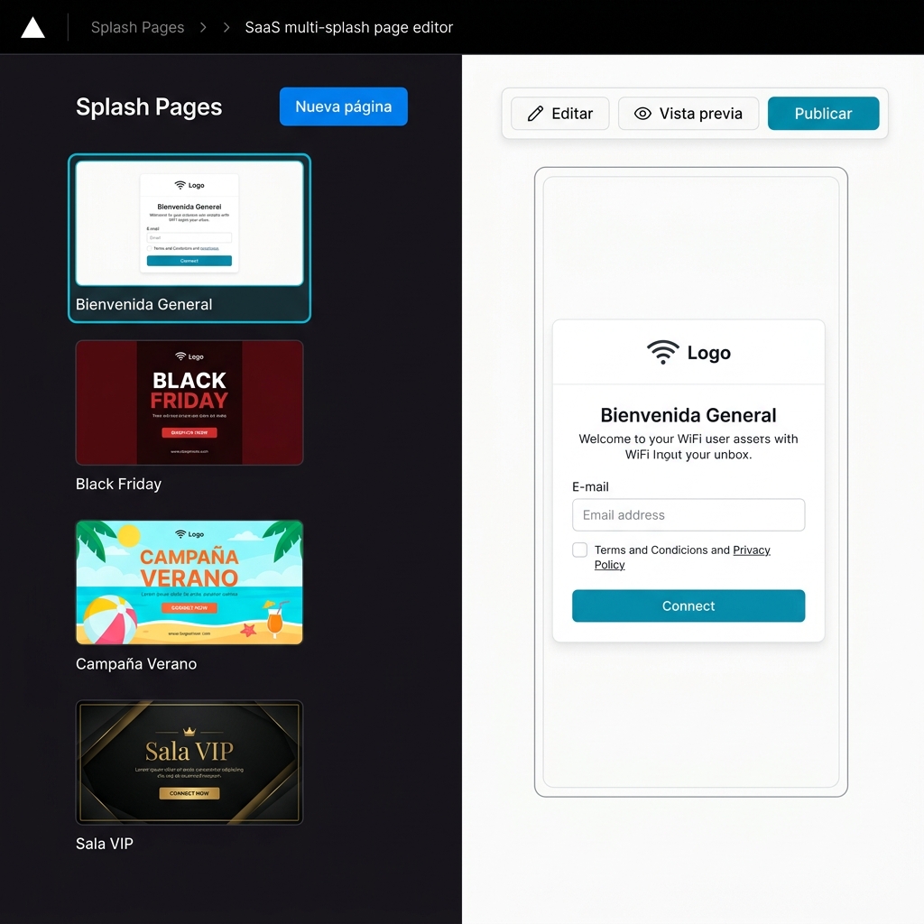 Multi splash page editor